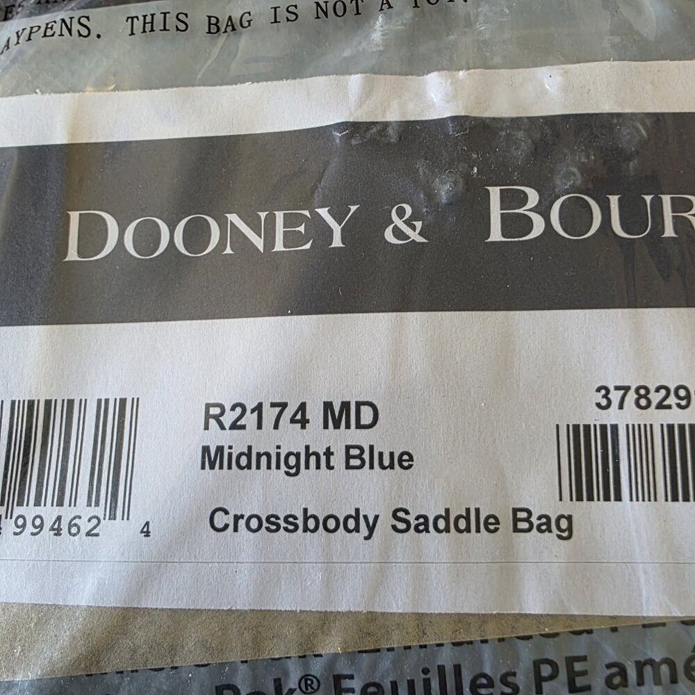 Dooney & Bourke Pebbled Leather Crossbody Saddle Bag Midnight Blue NWT - Picture 9 of 16